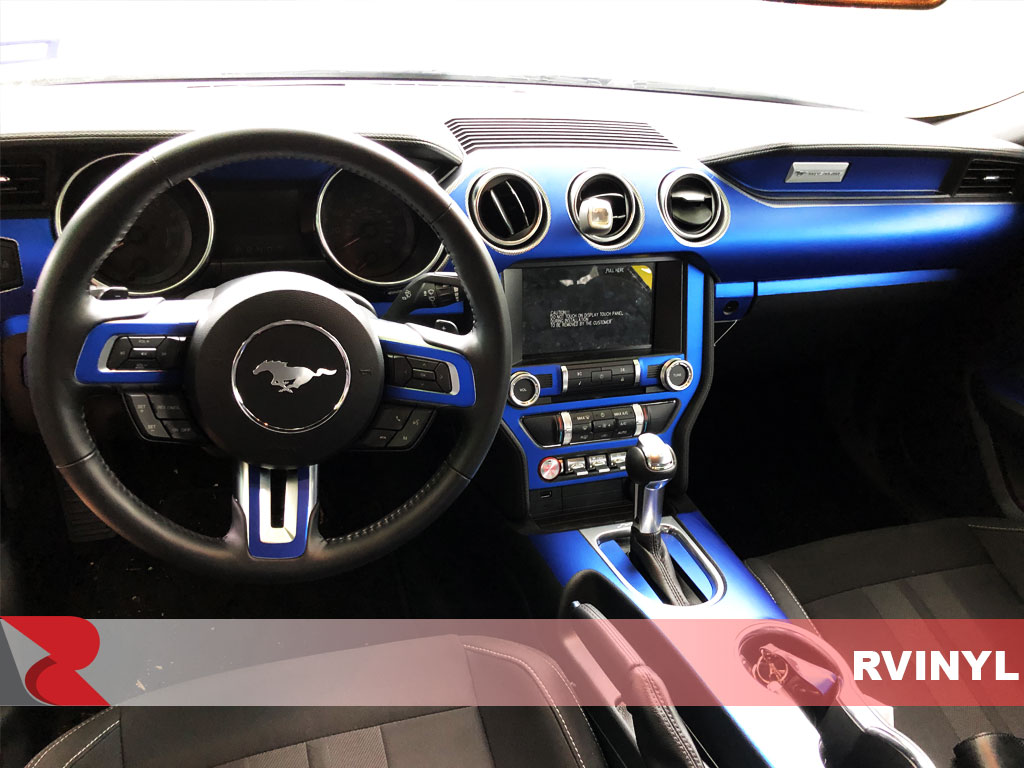 Rdash 2015 Ford Mustang DIY Dash Kit With Matte Chrome Blue Finish