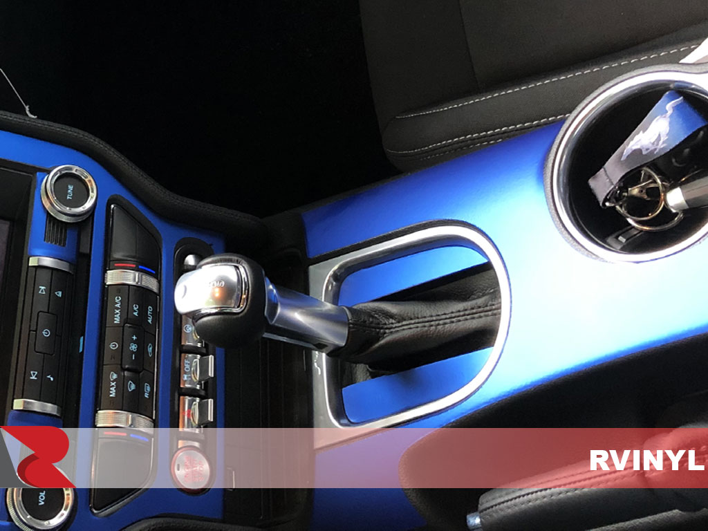 Rdash 2015 Ford Mustang Shift Control Trim With Matte Chrome Blue Finish
