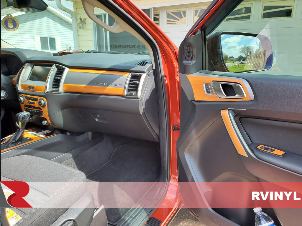 Brushed Black Aluminum Rdash Dash Kit Decal Trim for Ford Ranger 2019-2020 