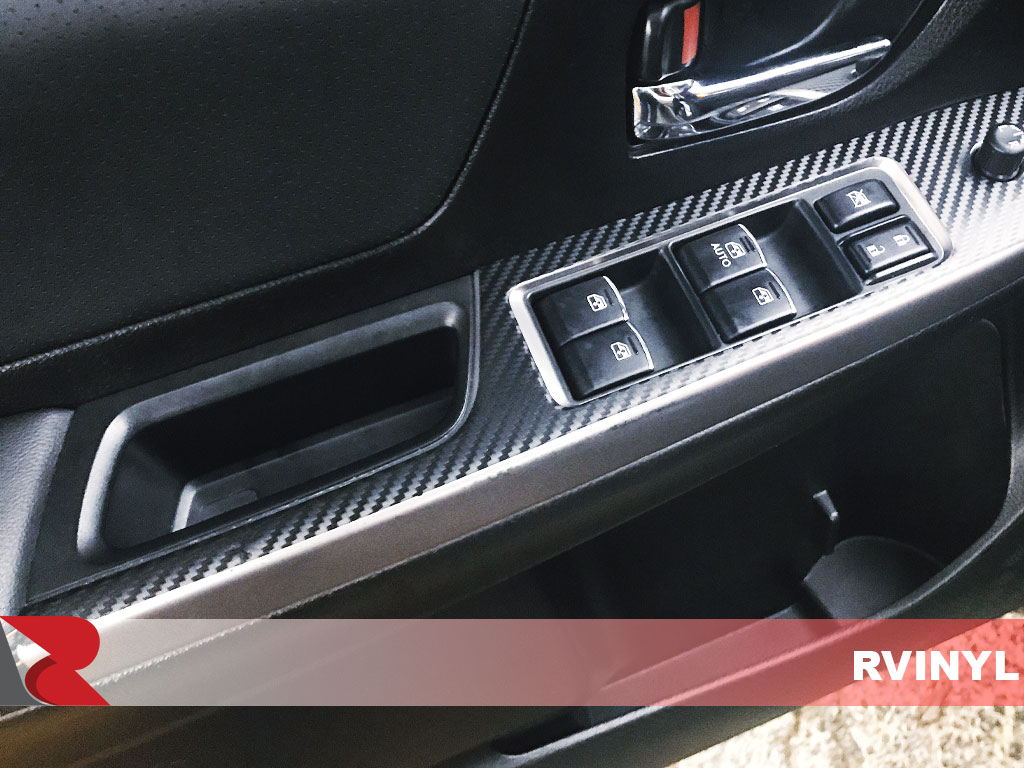 Rdash 2016-2017 Subaru Crosstrek driver door controls with Black Carbon Fiber dash kit