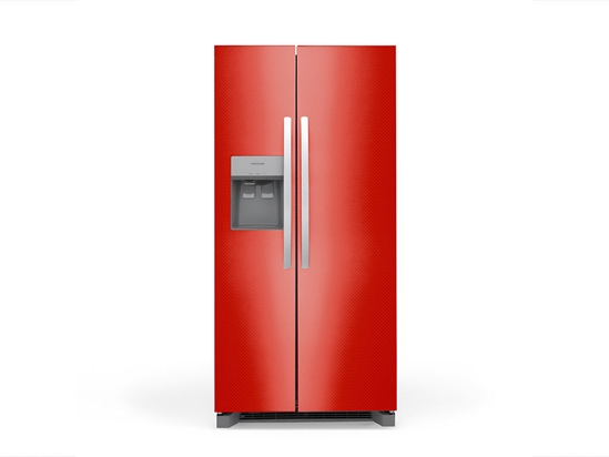 Rwraps 3D Carbon Fiber Red Refrigerator Wraps