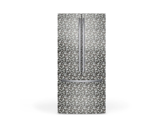 Rwraps Camouflage 3D Fractal Silver DIY Built-In Refrigerator Wraps
