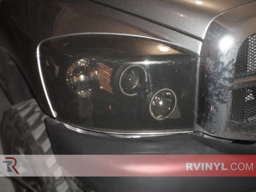 Blackout Smoke Rvinyl Rtint Headlight Tint Covers Compatible with Dodge Ram 2006-2008 