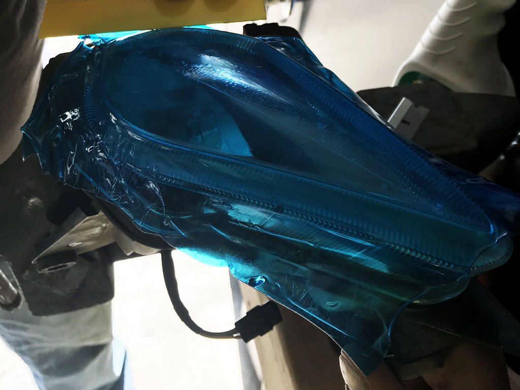 Rwraps Blue Smoke Quad Bike Headlights Wrap Installation