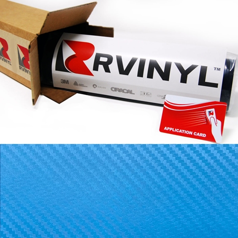 Rwraps™ 3D Carbon Fiber Vinyl Wrap Film - Blue