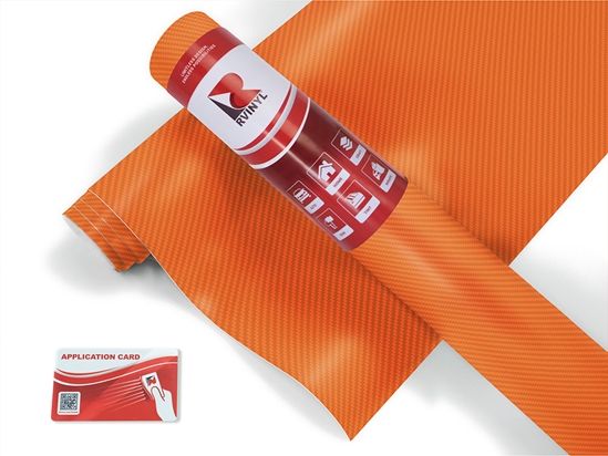 Rwraps 3D Carbon Fiber Orange Jet Ski Wrap Color Film