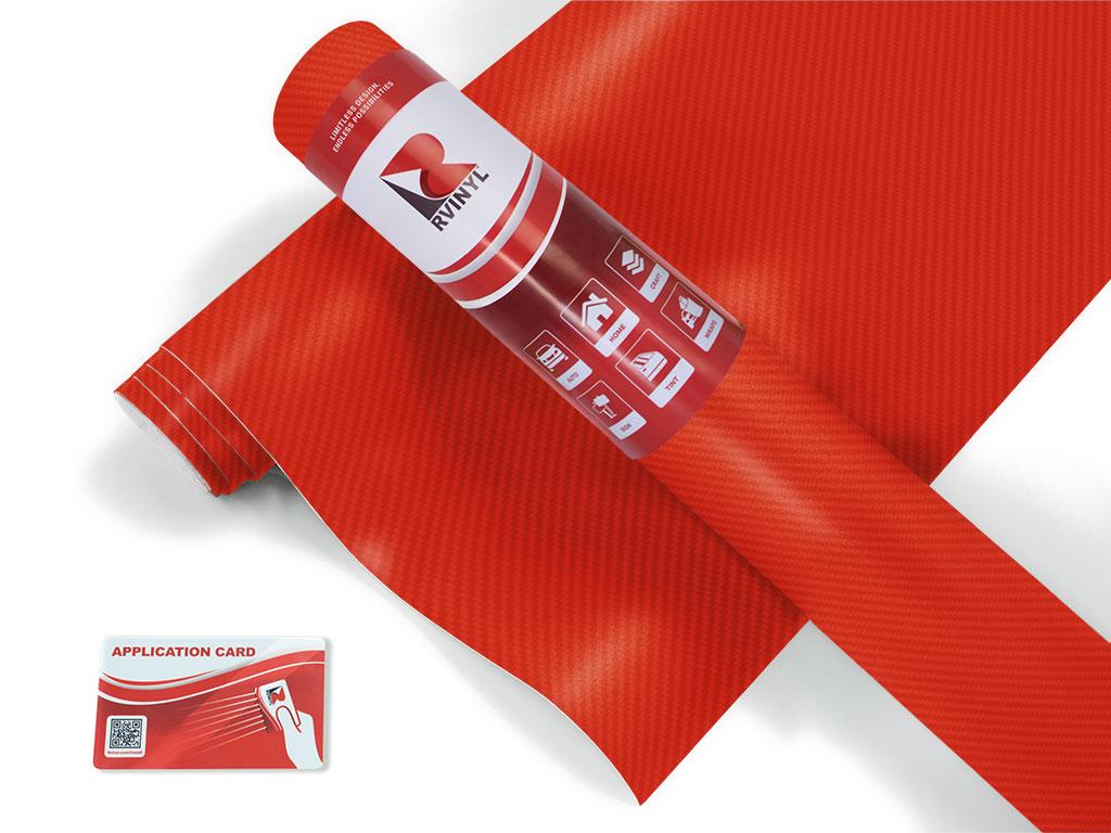 Rwraps 3D Carbon Fiber Red Fridge Wrap Color Film