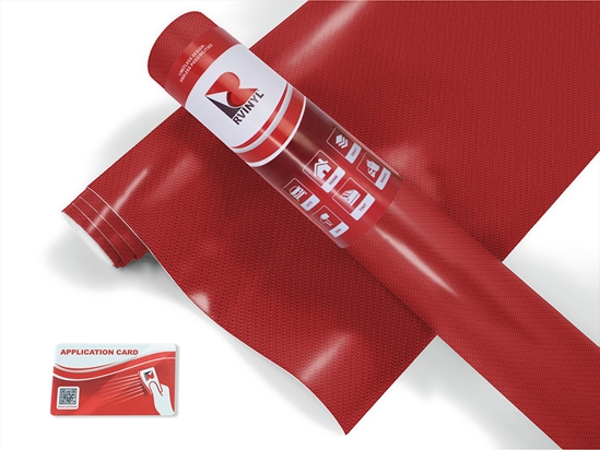 Rwraps 4D Carbon Fiber Red Fridge Wrap Color Film