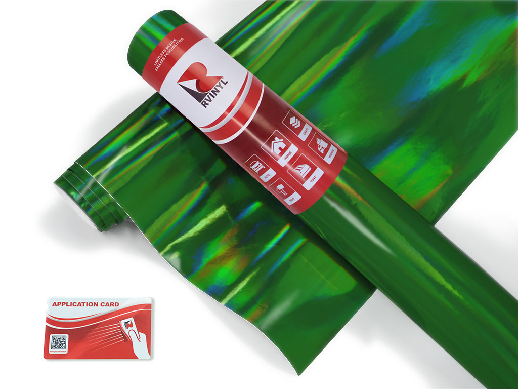 Green Holographic Chrome Rwraps Color Film Wrap
