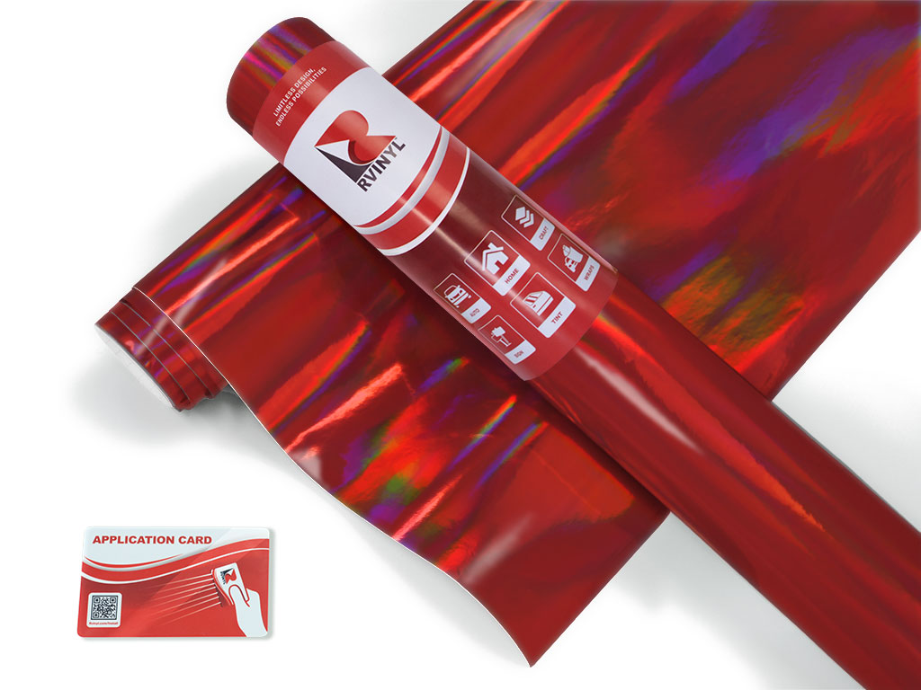 Rwraps Holographic Chrome Red Neochrome Van Wrap Color Film