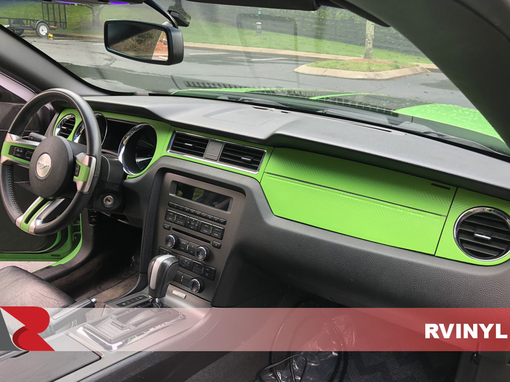 Ford Mustang Rwraps�3D Green Carbon Fiber Vinyl Wrap Film