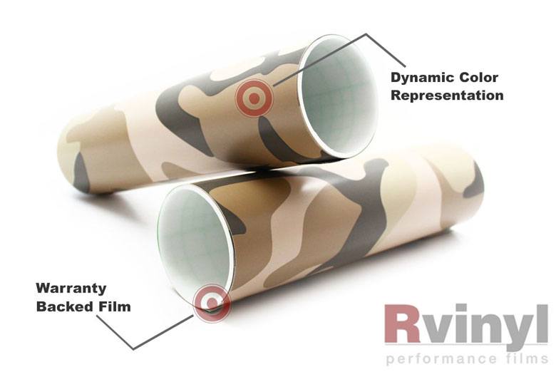 Rwraps™ Camouflage Vinyl Wrap Film - Desert Camouflage (Discontinued) - RW-000-CAM-008-DISC