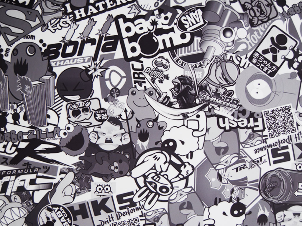 Gear Head Sticker Bomb Vinyl Film Wrap