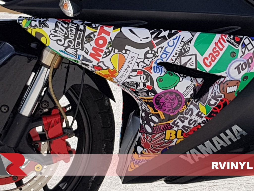 Rwraps™  JDM Tuner Sticker Bomb Motorcycle Wrap Vinyl