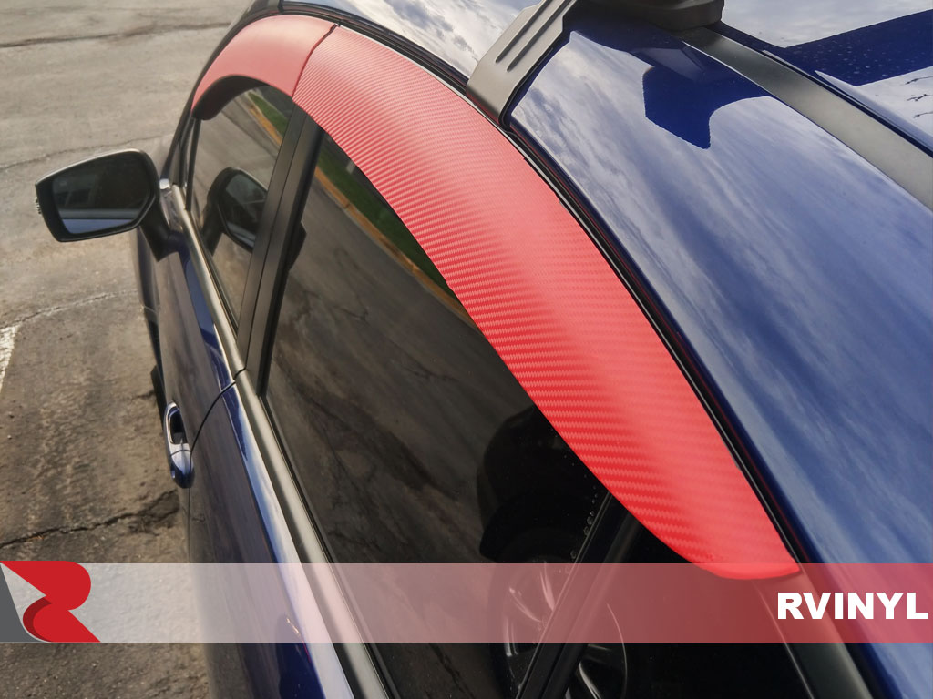 Rwrap DIY Installed Red 4D Carbon Fiber Side View