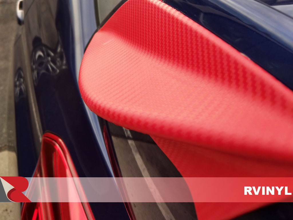 Rwrap DIY Installed Red 4D Carbon Fiber Close Up