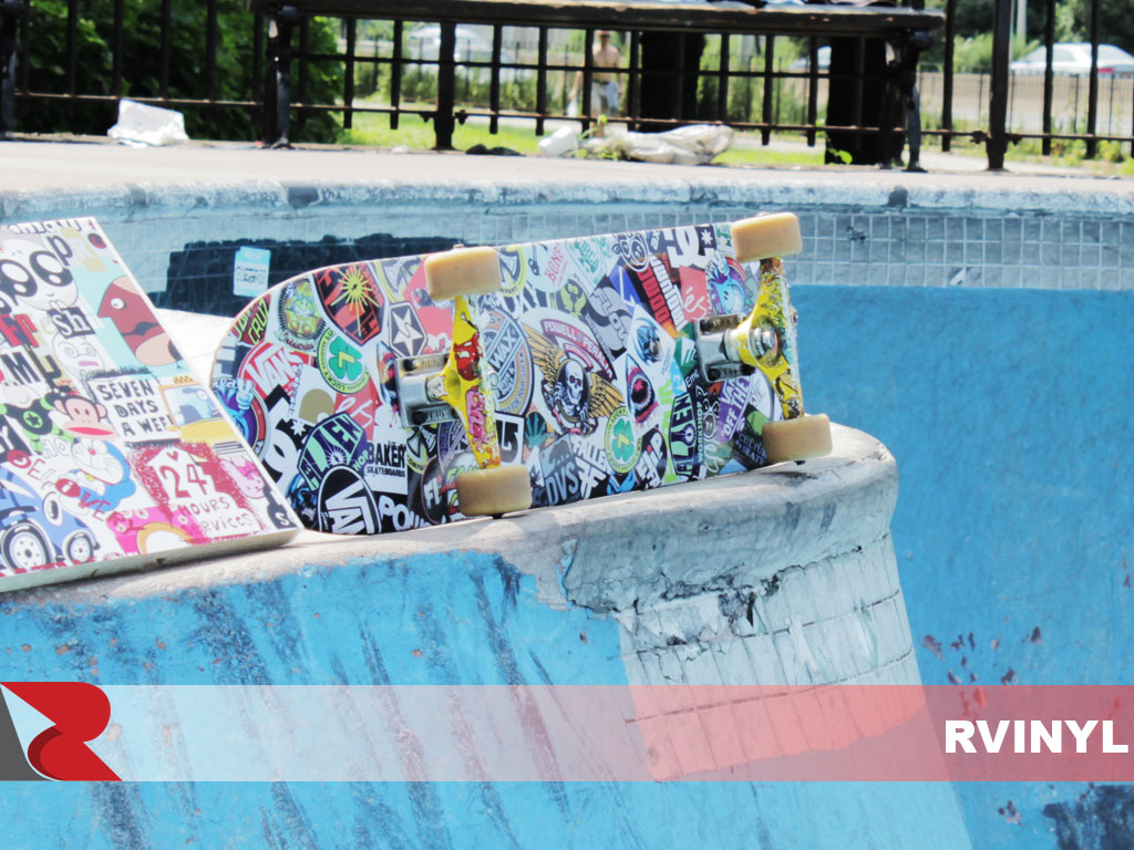 Rwraps™ Sticker Bomb Brooklyn Bowls Skateboard Skins