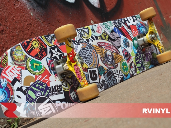 Rwraps™ Venice Beach Sticker Bomb Skateboard Skins