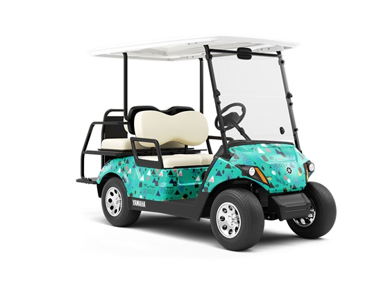 Aquarius Dawning Abstract Wrapped Golf Cart