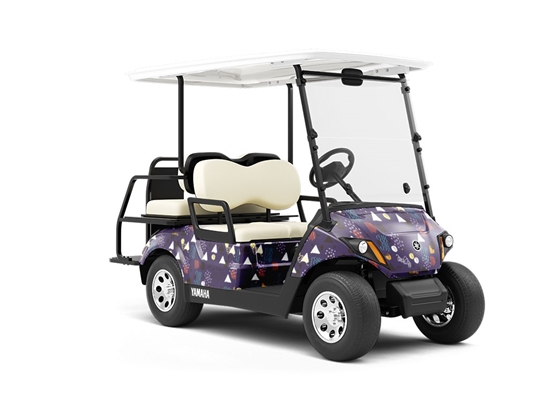 Navy Awoken Abstract Wrapped Golf Cart