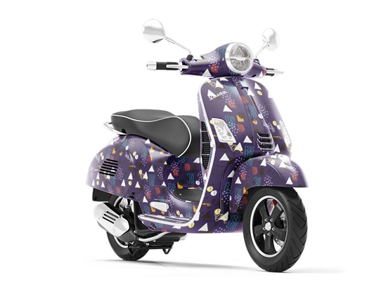 Navy Awoken Abstract Vespa Scooter Wrap Film