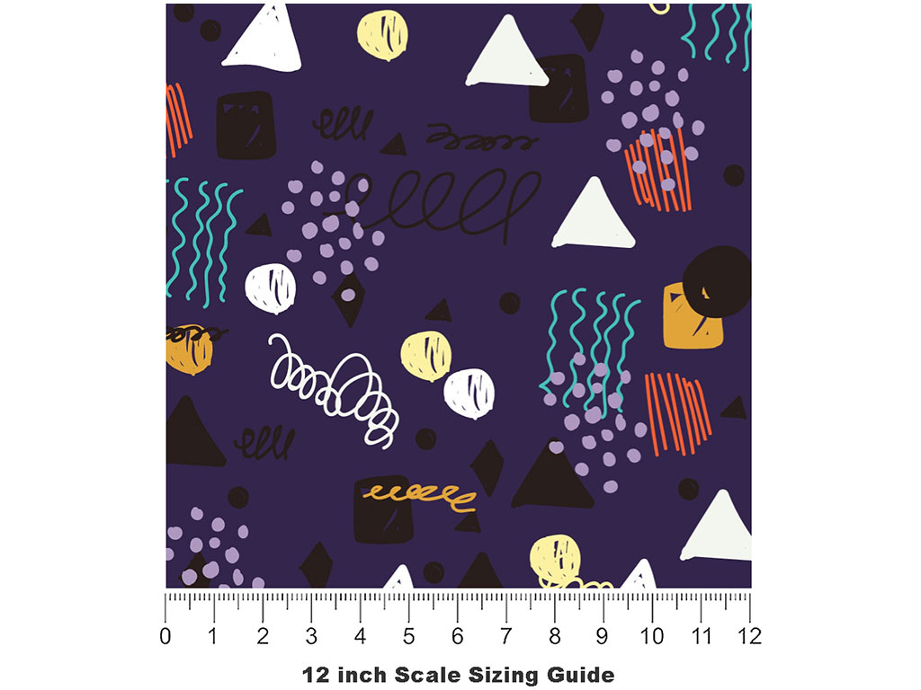Navy Awoken Abstract Vinyl Film Pattern Size 12 inch Scale