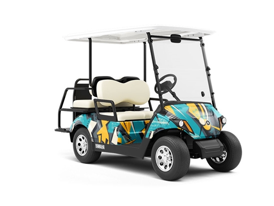 Over Again Abstract Wrapped Golf Cart