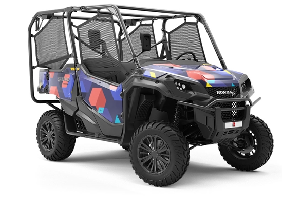 Work Over Abstract Utility Vehicle Vinyl Wrap