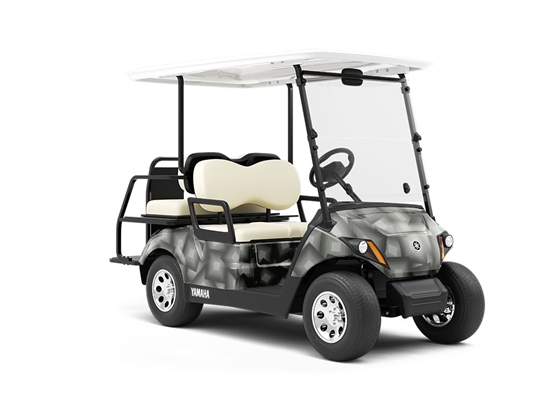 Stacked Squares Abstract Wrapped Golf Cart