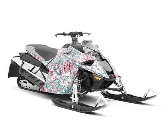 Captured  Abstract Custom Wrapped Snowmobile