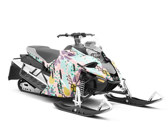 Cheshire Smile Abstract Custom Wrapped Snowmobile