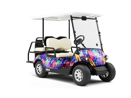 Serious Competition Abstract Wrapped Golf Cart