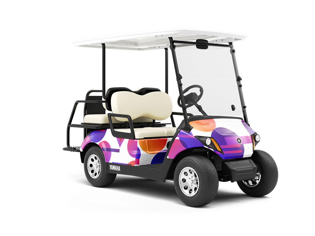 White Cosmopolitan Abstract Wrapped Golf Cart