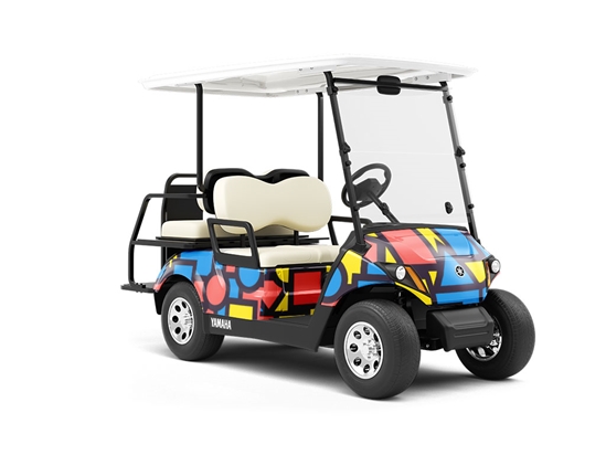 Basic Geometry Abstract Wrapped Golf Cart