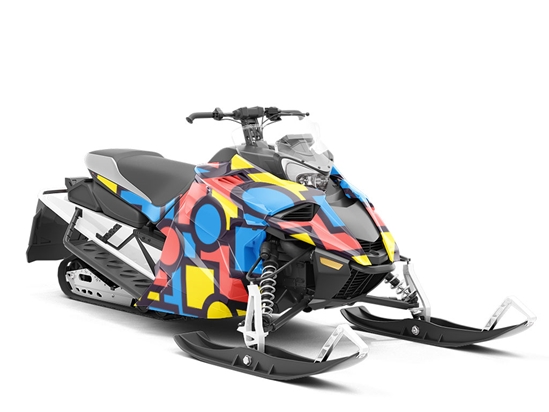 Basic Geometry Abstract Custom Wrapped Snowmobile