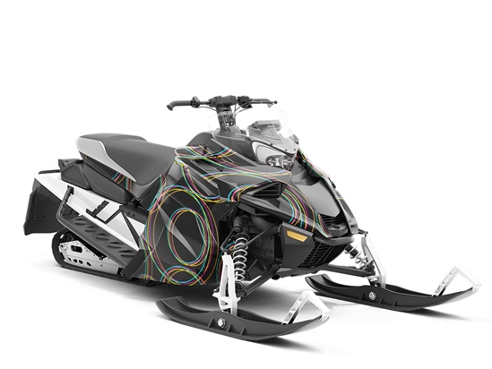Black Rainbow Abstract Custom Wrapped Snowmobile