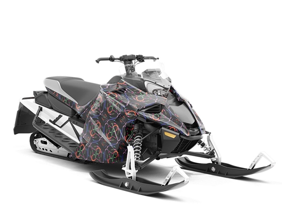 Chasing Night Abstract Custom Wrapped Snowmobile
