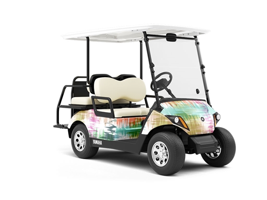 Colorful Radiowaves Abstract Wrapped Golf Cart