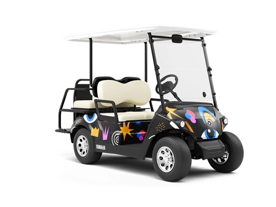 Just Drive Abstract Wrapped Golf Cart