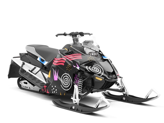 Just Drive Abstract Custom Wrapped Snowmobile