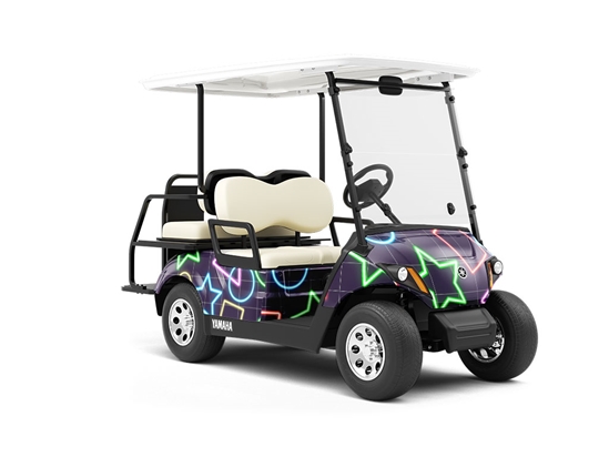 Neon Bowling Abstract Wrapped Golf Cart