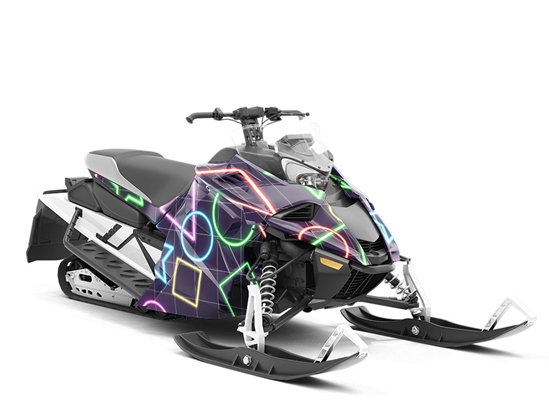 Neon Bowling Abstract Custom Wrapped Snowmobile