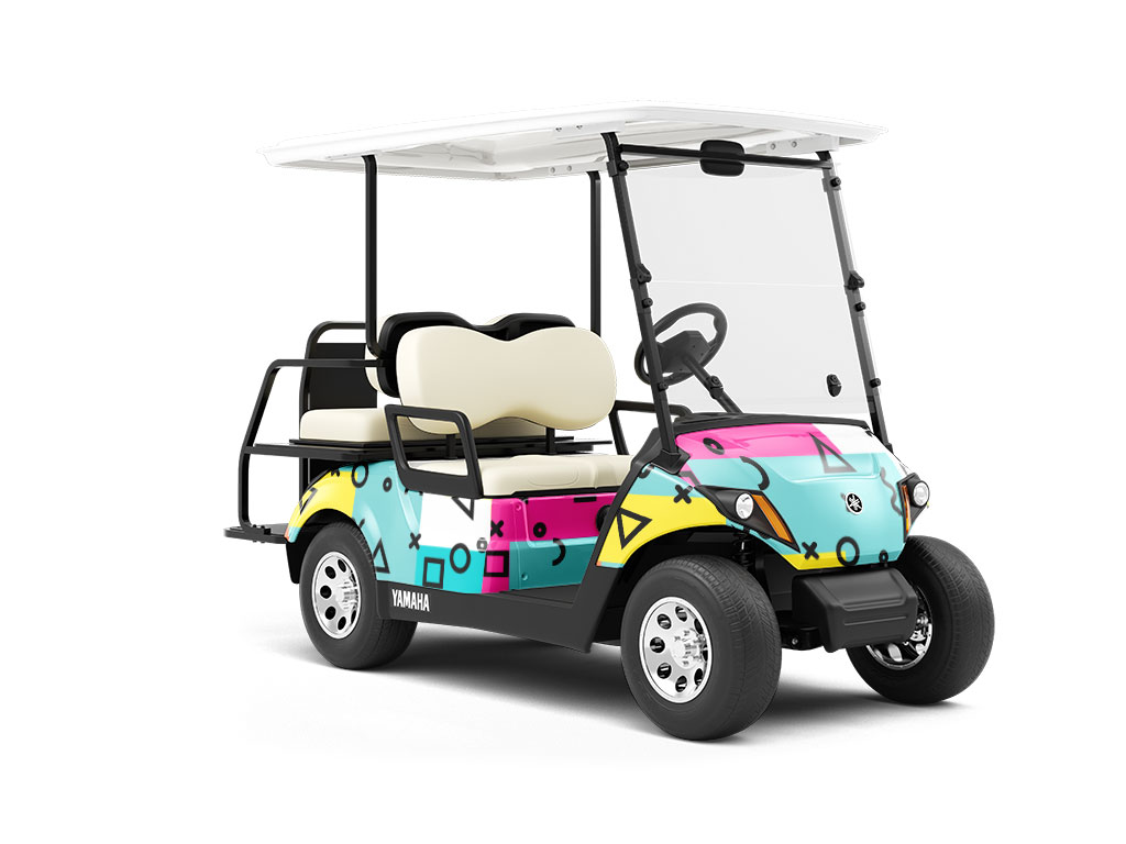 Rockin Memphis Abstract Wrapped Golf Cart