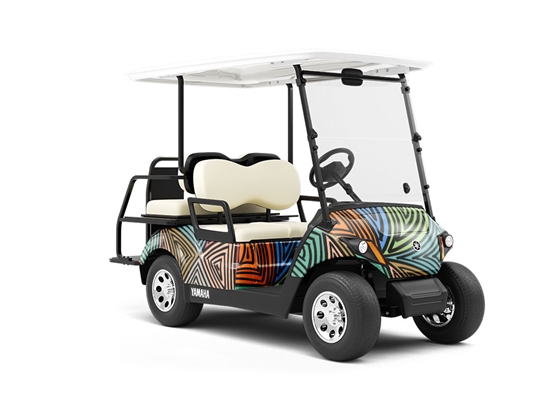 Rockstar Vibes Abstract Wrapped Golf Cart