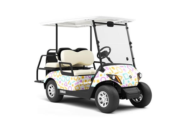 Spring Confetti Abstract Wrapped Golf Cart