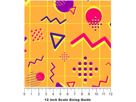 Squirmy Geometry Abstract Vinyl Film Pattern Size 12 inch Scale