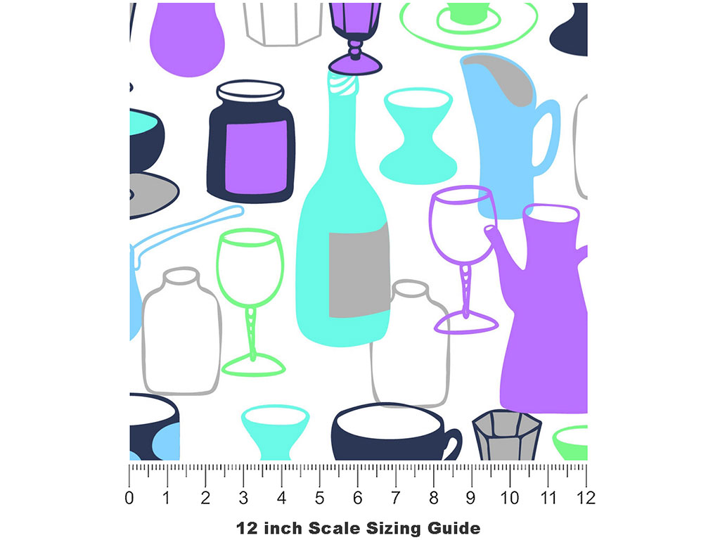 Bright Decanters Alcohol Vinyl Film Pattern Size 12 inch Scale