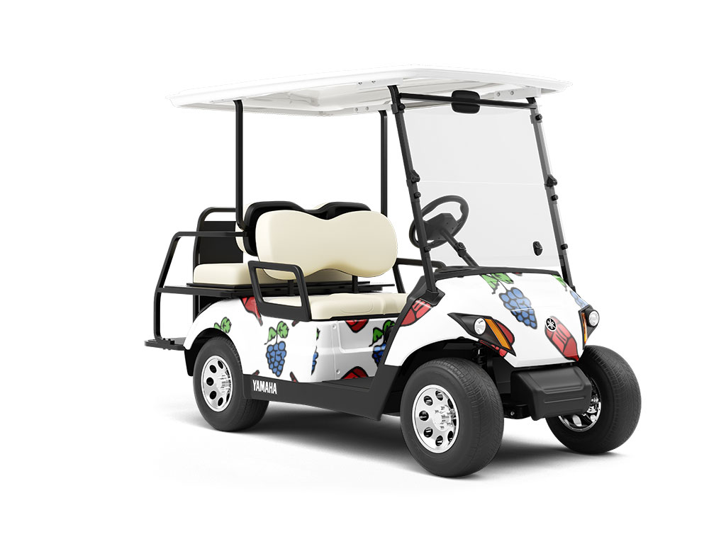 Sweet White Alcohol Wrapped Golf Cart