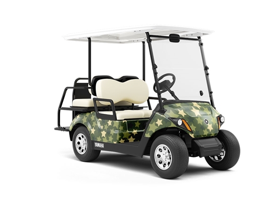Green Stars Americana Wrapped Golf Cart