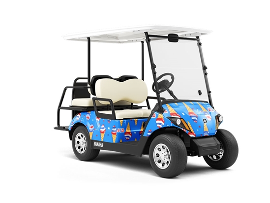 Flavor Swirl Americana Wrapped Golf Cart